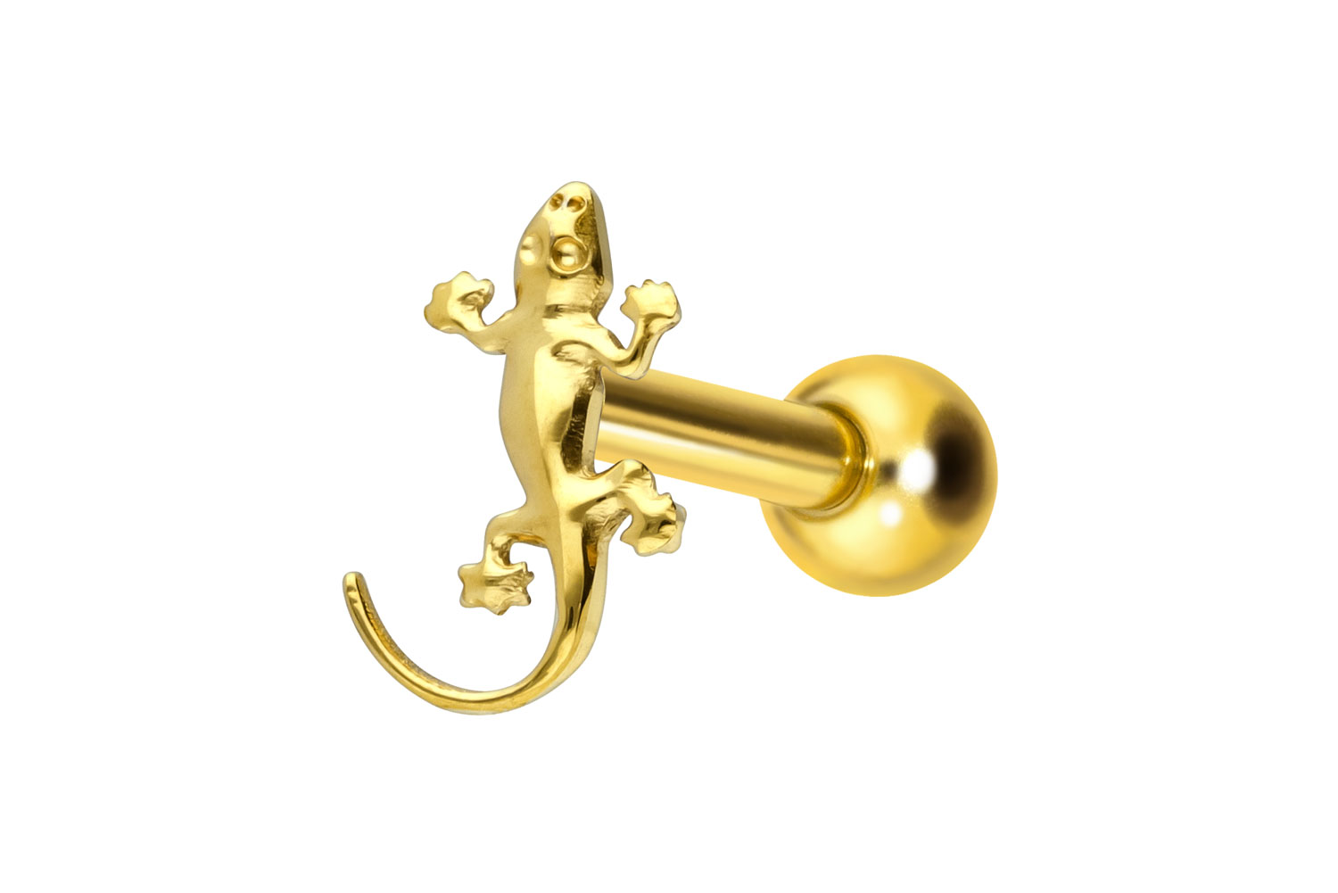Titan Ohrpiercing mit Innengewinde GECKO